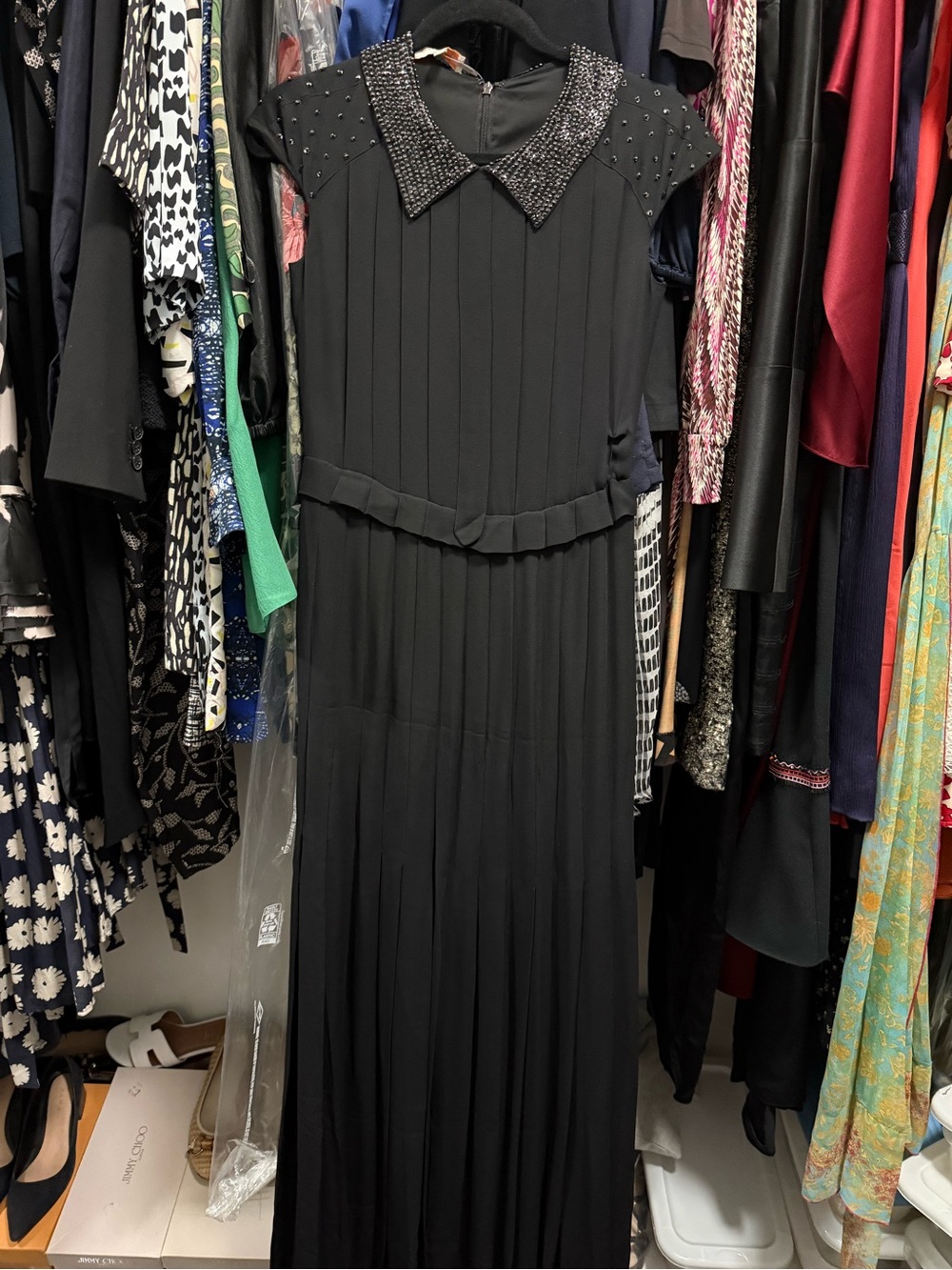 $1295 Tory Burch Event Long Dress Beaded accent 0 black